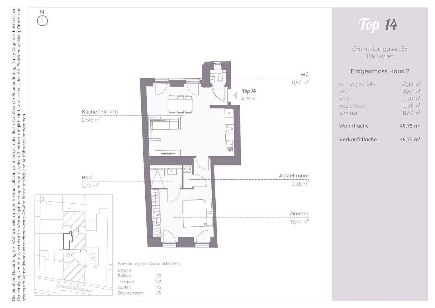 2 bedroom flat for sale, 49 m², Grundsteingasse 38, Wien, Vienna 2 bedroom flat for sale, 49 m², Grundsteingasse 38, Wien, Vienna