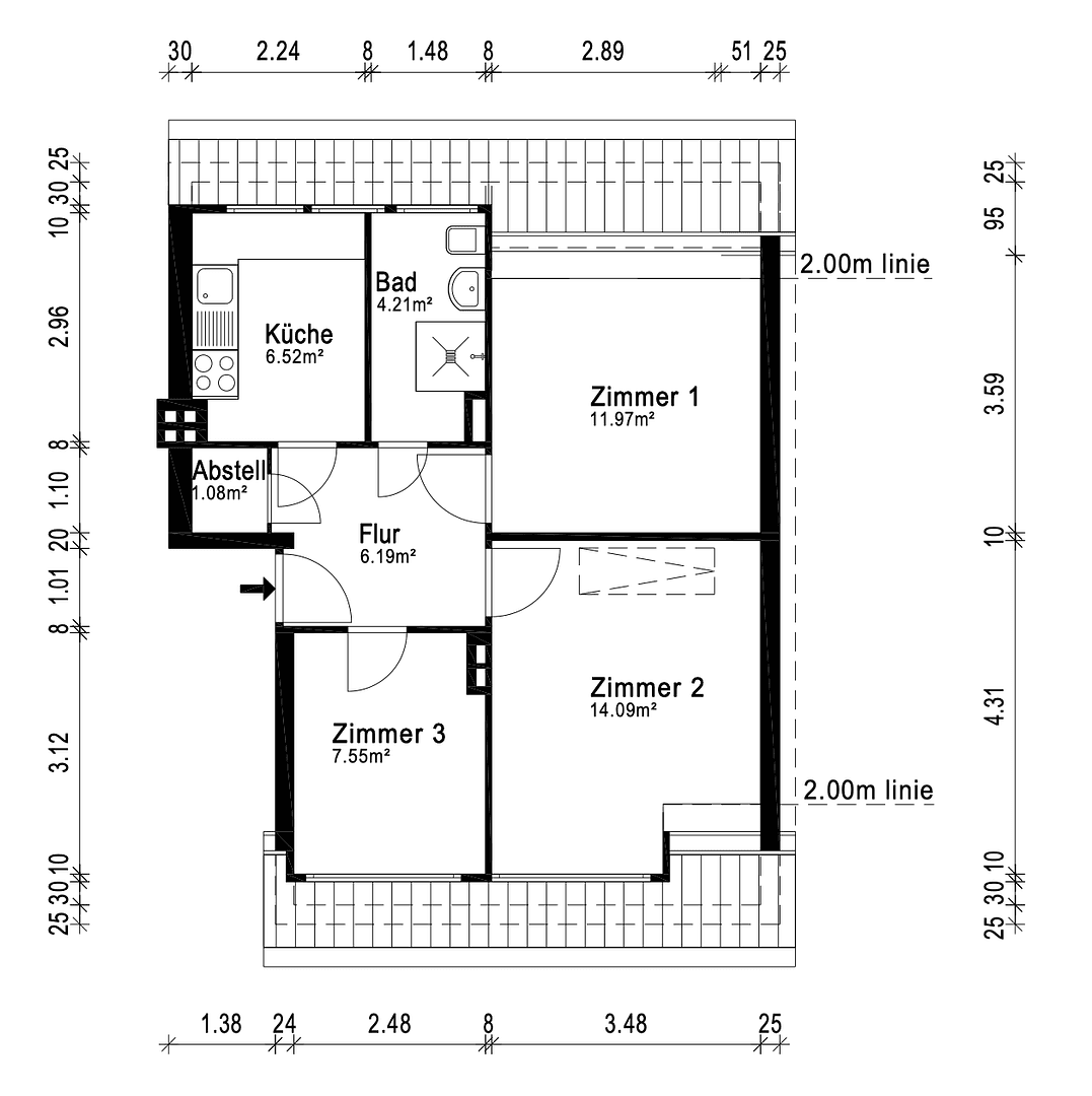 3 bedroom flat to rent, 52 m², Bremen, Bremen 3 bedroom flat to rent, 52 m², Bremen, Bremen