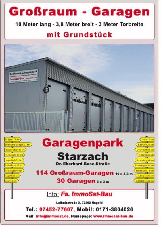 garage to rent, 0 m², Dr. Eberhardt-Buse Str.8, Starzach, Baden-Württemberg garage to rent, 0 m², Dr. Eberhardt-Buse Str.8, Starzach, Baden-Württemberg