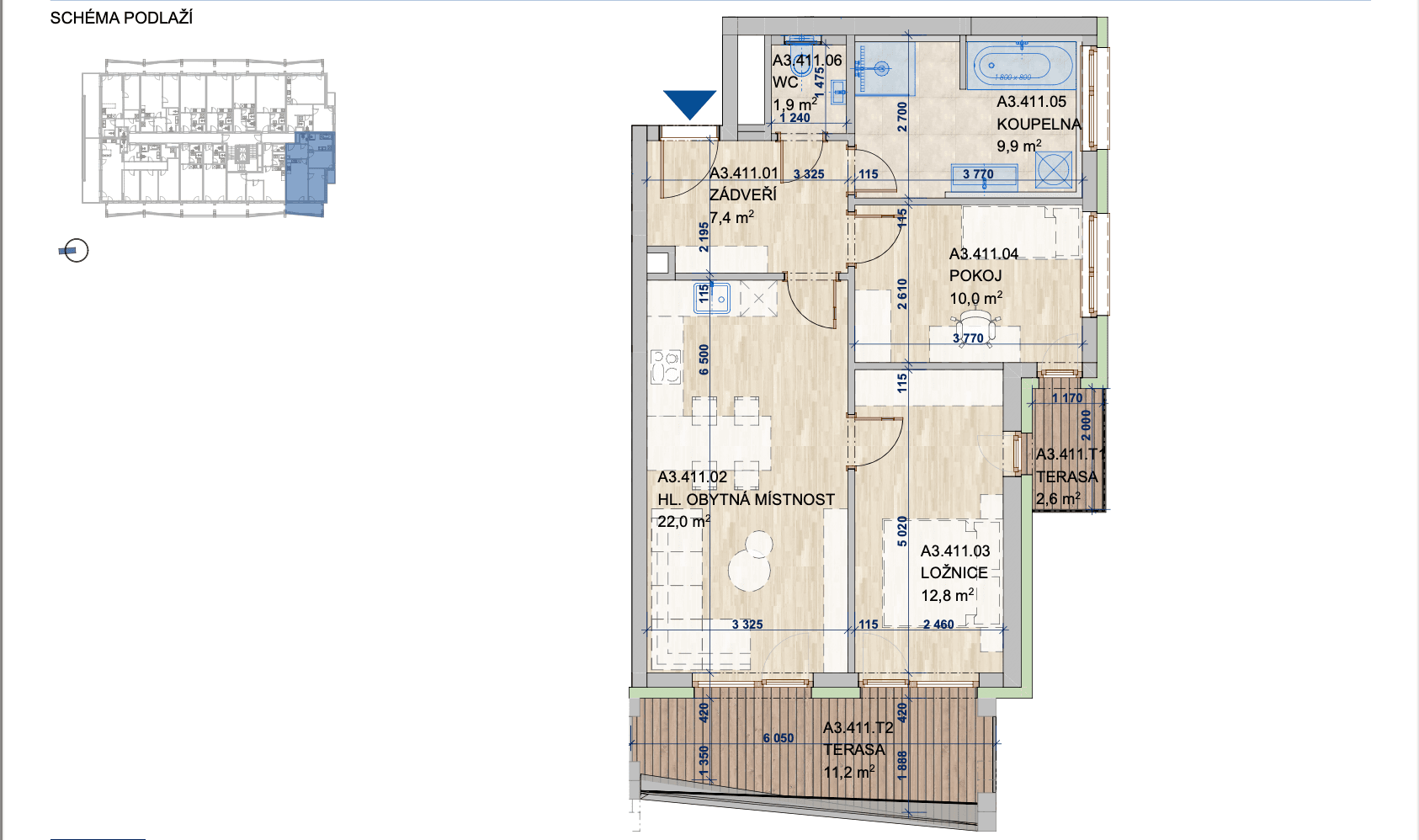 2 bedroom with open-plan kitchen flat to rent, 63 m², Komárovská, Brno, Jihomoravský Region 2 bedroom with open-plan kitchen flat to rent, 63 m², Komárovská, Brno, Jihomoravský Region