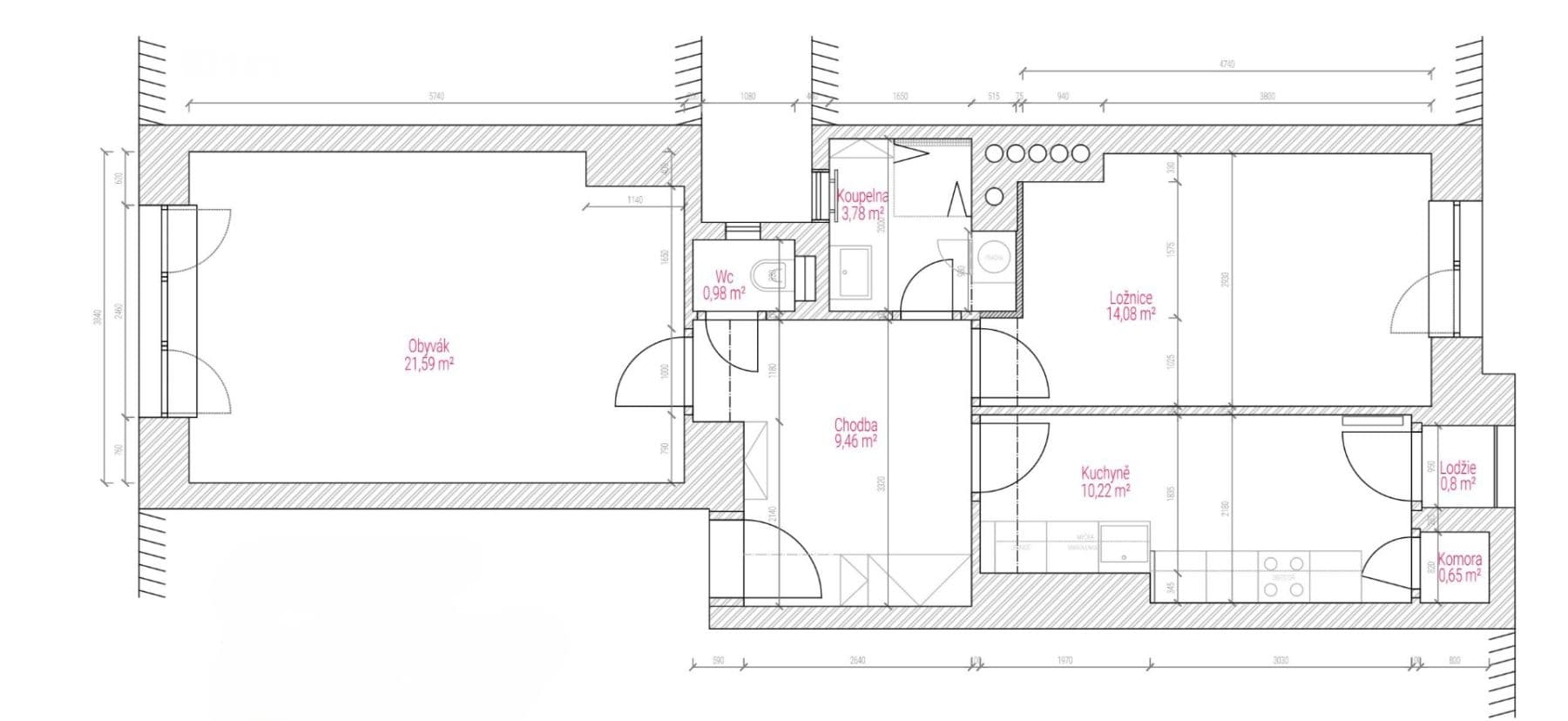 2 bedroom flat to rent, 62 m², Příční, Brno, Jihomoravský Region 2 bedroom flat to rent, 62 m², Příční, Brno, Jihomoravský Region