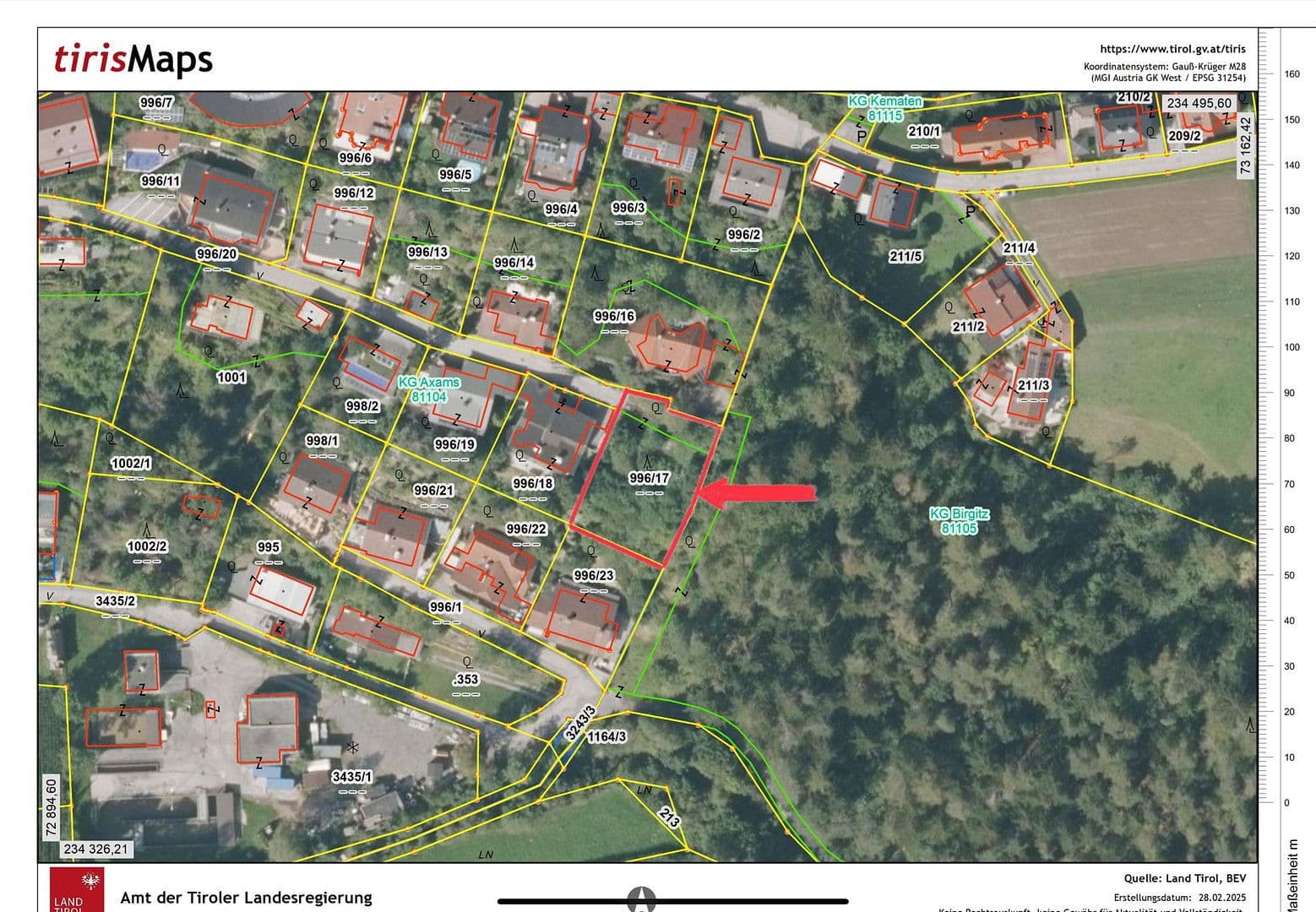 plot for sale, 753 m², Sonnleiten 1, Axams / Omes, Tyrol plot for sale, 753 m², Sonnleiten 1, Axams / Omes, Tyrol