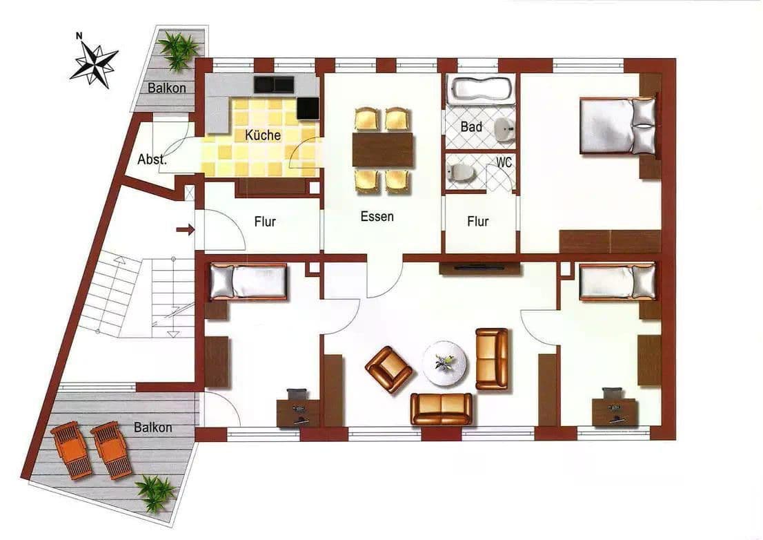 3 bedroom with open-plan kitchen flat to rent, 106 m², Stuttgart, Baden-Württemberg 3 bedroom with open-plan kitchen flat to rent, 106 m², Stuttgart, Baden-Württemberg