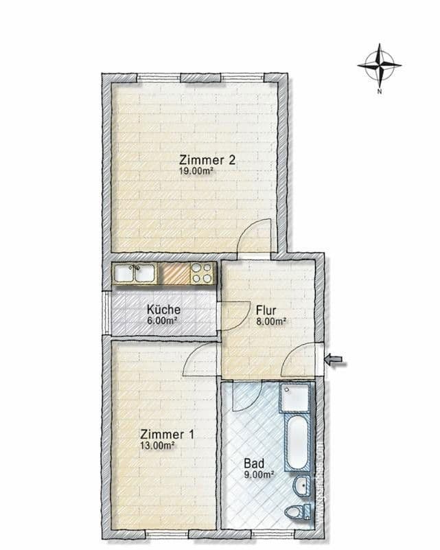 2 bedroom flat to rent, 55 m², Nöthnitzer Str. 21, Dresden, Saxony 2 bedroom flat to rent, 55 m², Nöthnitzer Str. 21, Dresden, Saxony
