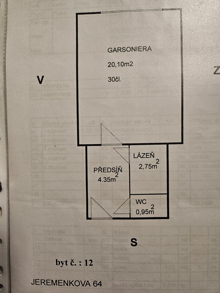 Studio flat for sale, 28 m², Jeremenkova, Prague, Prague Studio flat for sale, 28 m², Jeremenkova, Prague, Prague