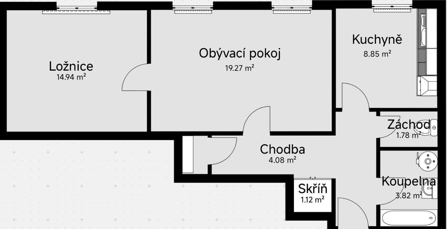 2 bedroom flat to rent, 63 m², Rokycanova, Turnov, Liberecký Region 2 bedroom flat to rent, 63 m², Rokycanova, Turnov, Liberecký Region
