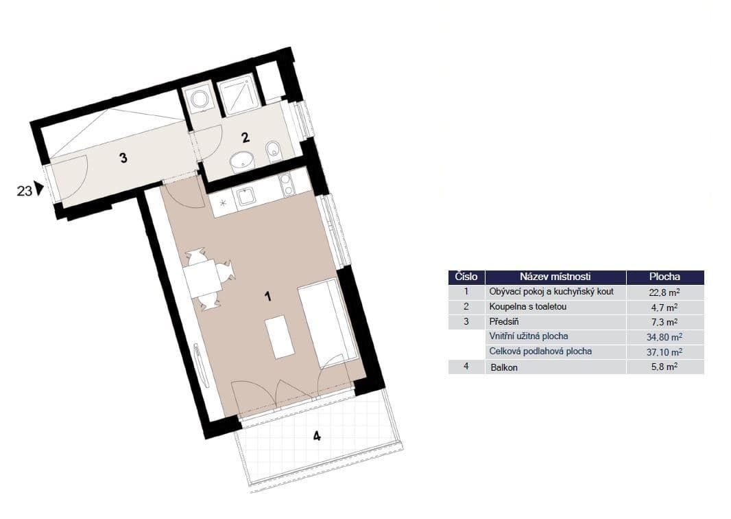 Studio flat to rent, 37 m², Klapálkova, Prague, Prague Studio flat to rent, 37 m², Klapálkova, Prague, Prague
