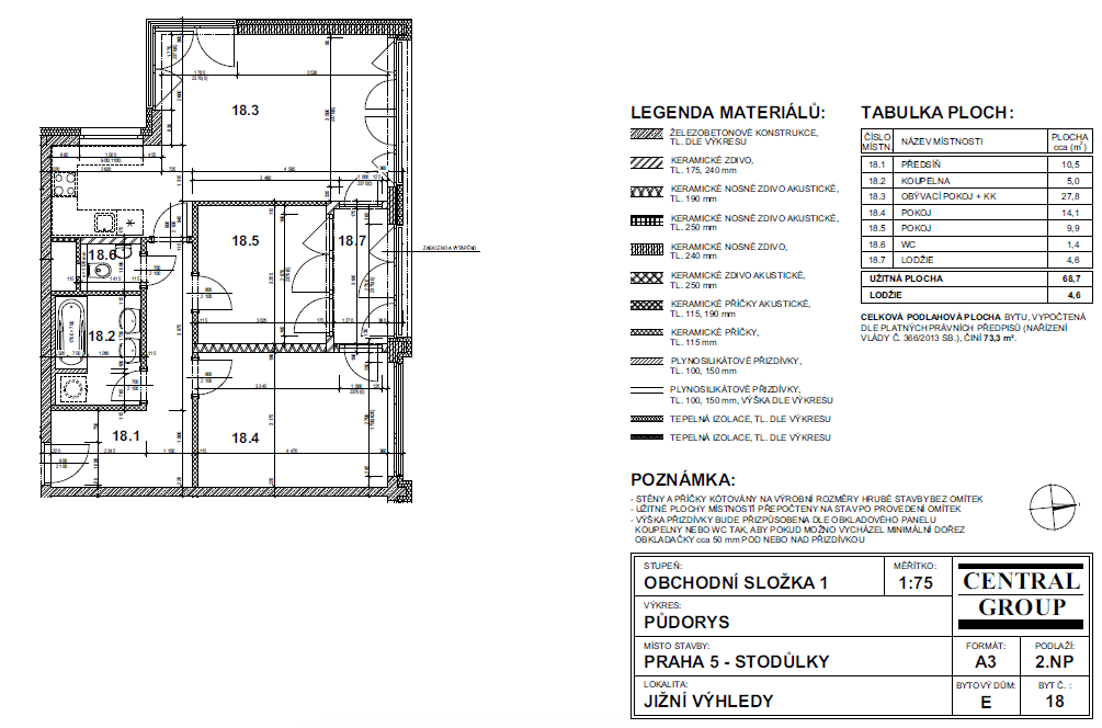 2 bedroom with open-plan kitchen flat to rent, 78 m², Toufarova, Prague, Prague 2 bedroom with open-plan kitchen flat to rent, 78 m², Toufarova, Prague, Prague