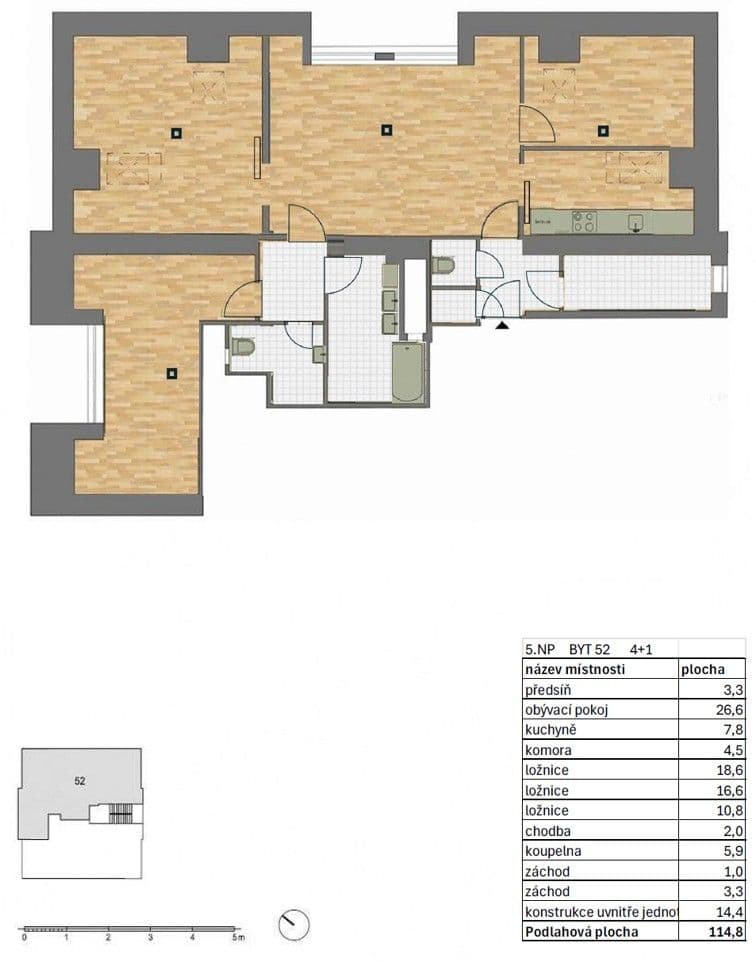 4 bedroom flat to rent, 100 m², Hradeckých, Prague, Prague 4 bedroom flat to rent, 100 m², Hradeckých, Prague, Prague