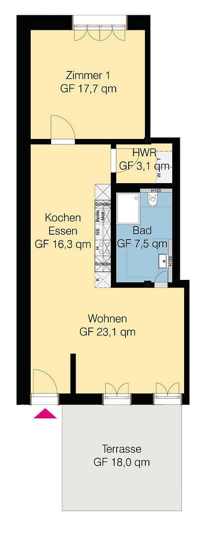 2 bedroom flat to rent, 77 m², Am Küsterberg 6B, Wolfsburg, Lower Saxony 2 bedroom flat to rent, 77 m², Am Küsterberg 6B, Wolfsburg, Lower Saxony