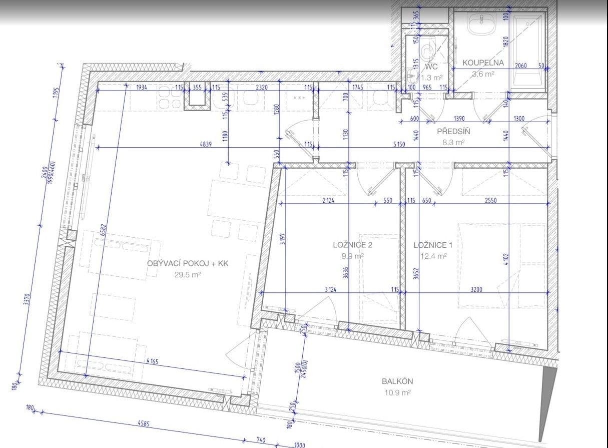 2 bedroom with open-plan kitchen flat for sale, 69 m², Novotného, Prague, Prague 2 bedroom with open-plan kitchen flat for sale, 69 m², Novotného, Prague, Prague