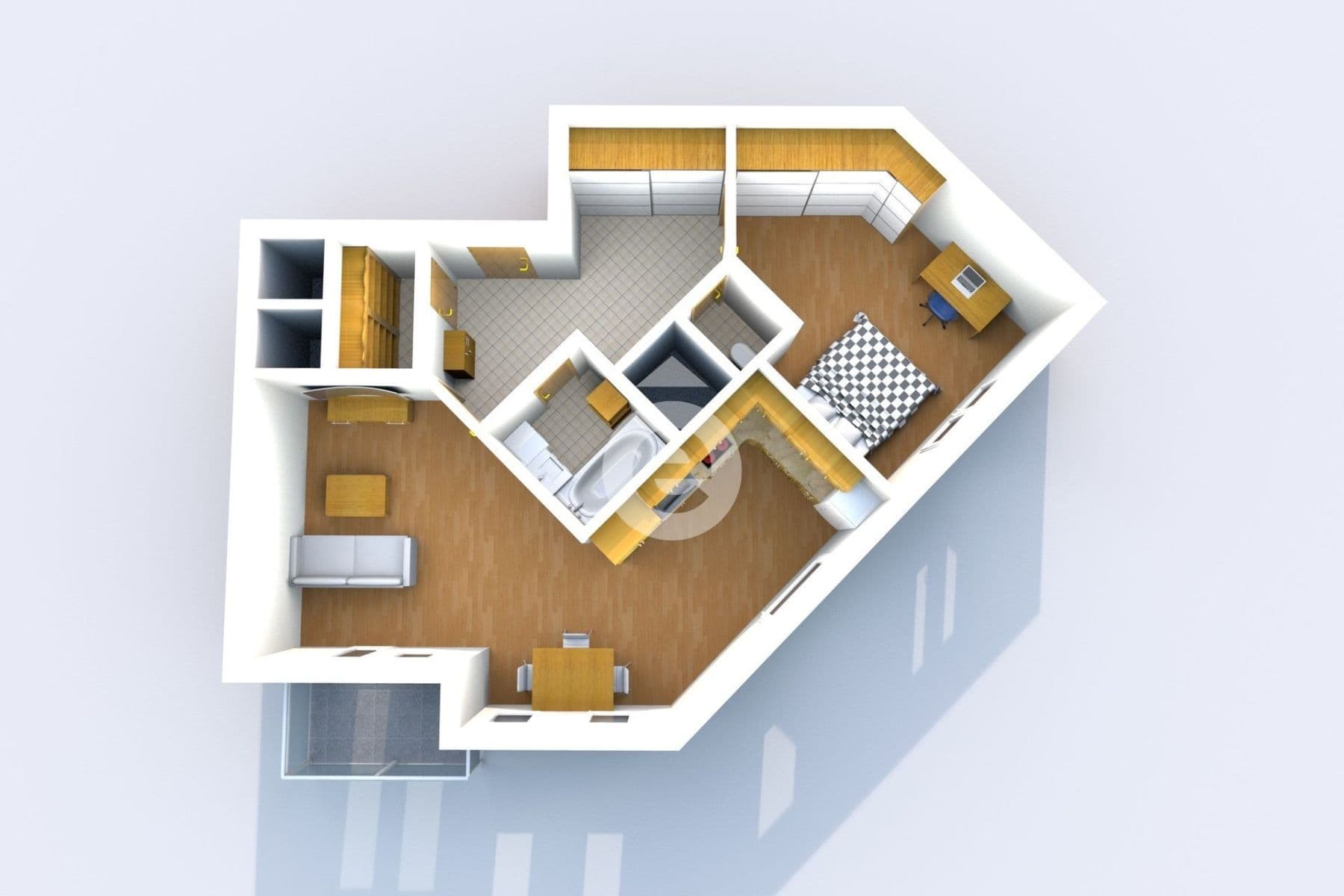 1 bedroom with open-plan kitchen flat to rent, 67 m², Semická, Prague, Prague 1 bedroom with open-plan kitchen flat to rent, 67 m², Semická, Prague, Prague