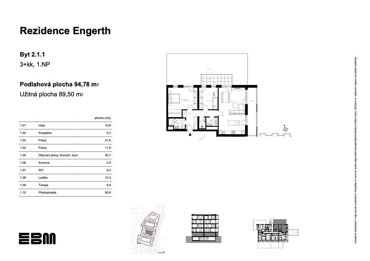 2 bedroom with open-plan kitchen flat for sale, 90 m², U Engerthu, Kladno, Středočeský Region 2 bedroom with open-plan kitchen flat for sale, 90 m², U Engerthu, Kladno, Středočeský Region