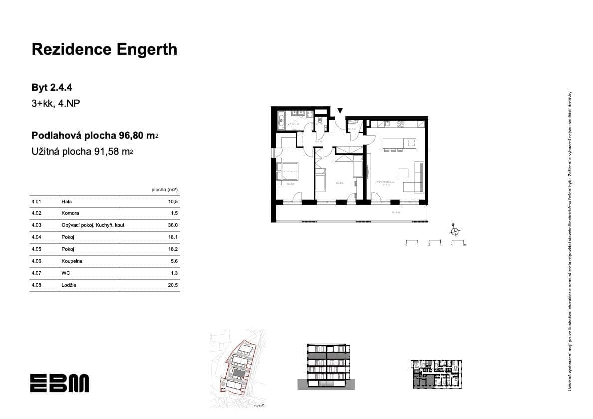 2 bedroom with open-plan kitchen flat for sale, 92 m², U Engerthu, Kladno, Středočeský Region 2 bedroom with open-plan kitchen flat for sale, 92 m², U Engerthu, Kladno, Středočeský Region