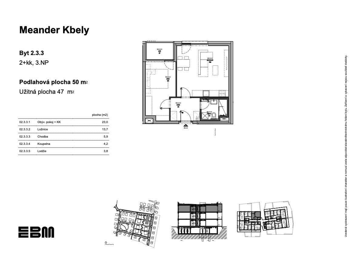 1 bedroom with open-plan kitchen flat for sale, 47 m², K Vinoři, Prague, Prague 1 bedroom with open-plan kitchen flat for sale, 47 m², K Vinoři, Prague, Prague