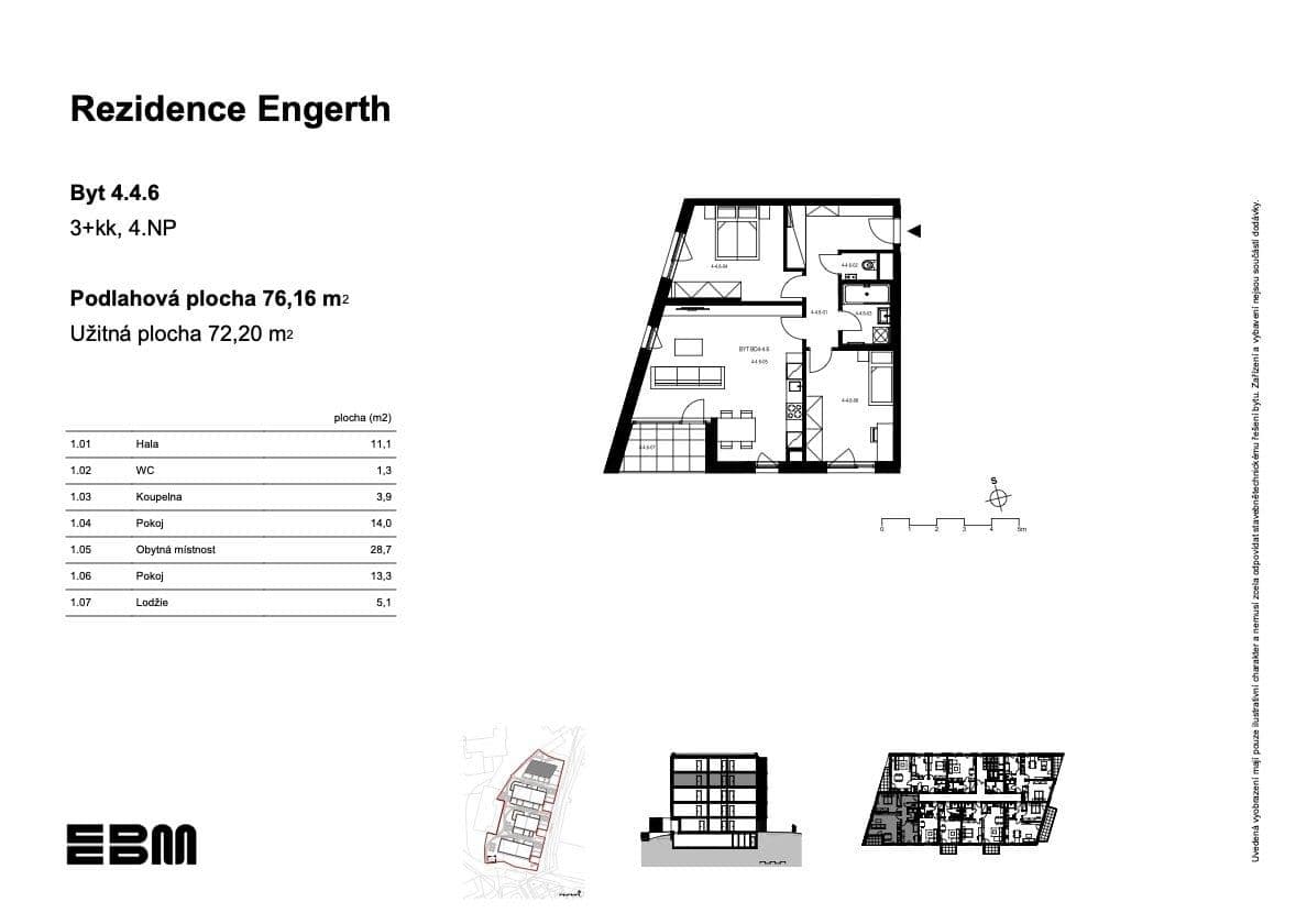 2 bedroom with open-plan kitchen flat for sale, 72 m², U Engerthu, Kladno, Středočeský Region 2 bedroom with open-plan kitchen flat for sale, 72 m², U Engerthu, Kladno, Středočeský Region
