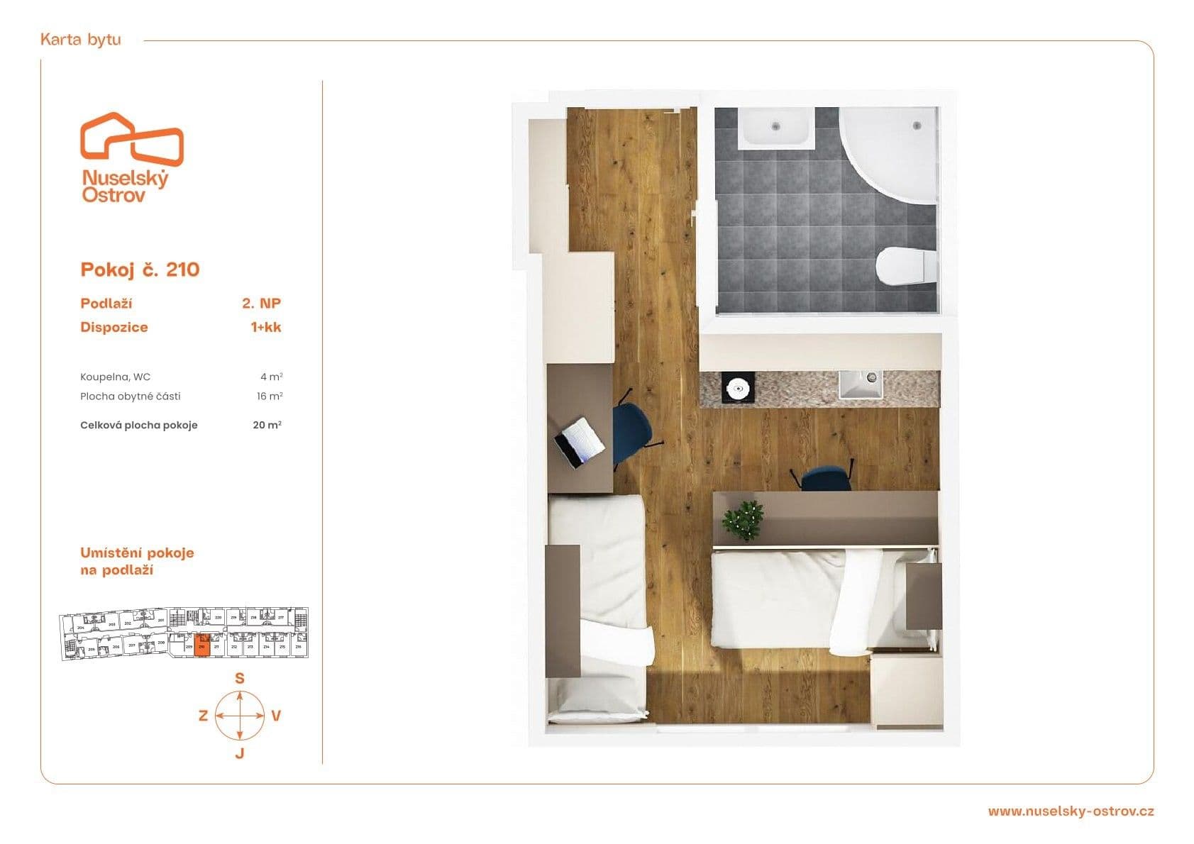 Studio flat to rent, 20 m², Na Ostrůvku, Prague, Prague Studio flat to rent, 20 m², Na Ostrůvku, Prague, Prague