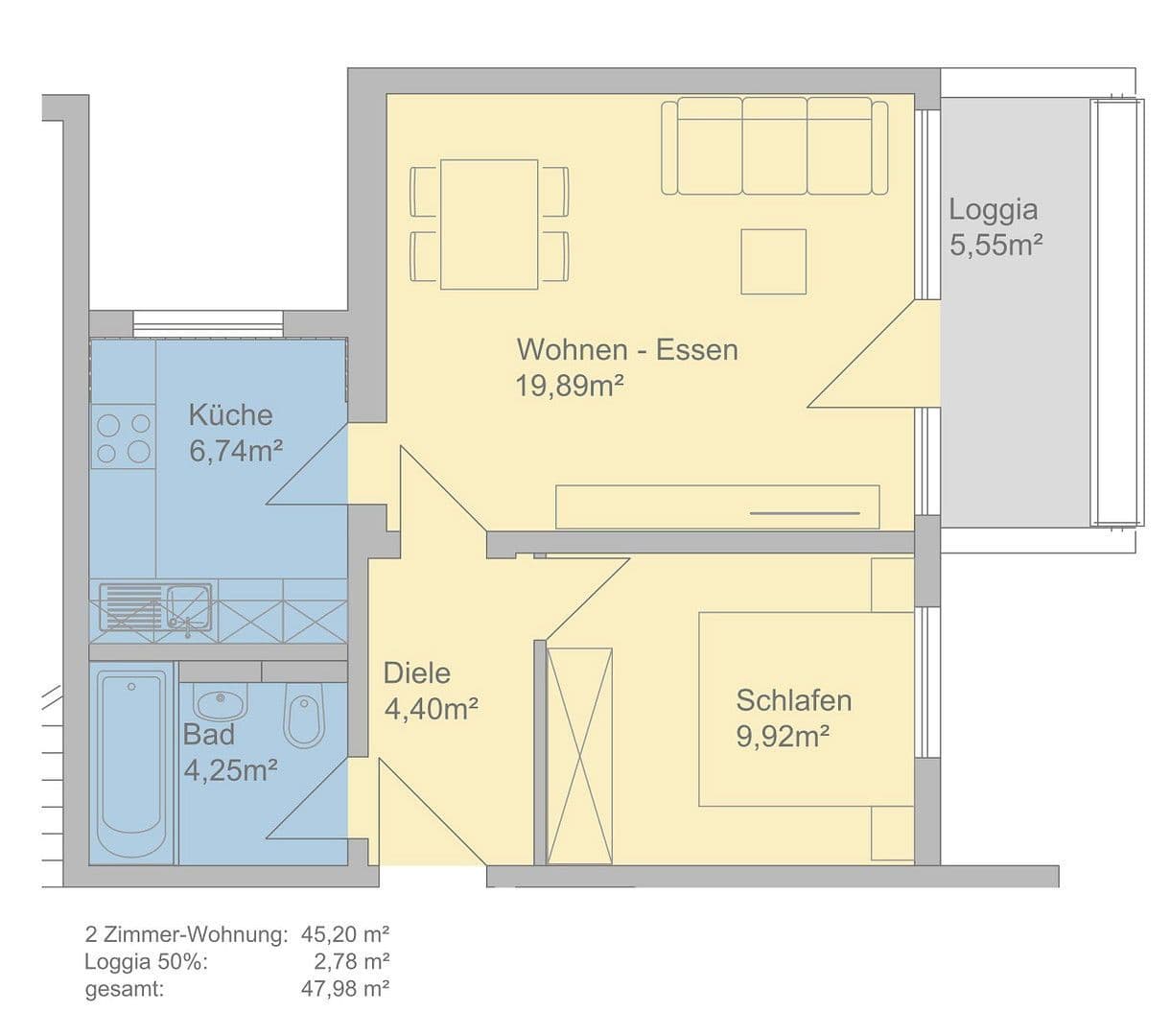2 bedroom flat to rent, 48 m², Weidigweg 31, Darmstadt, Hesse 2 bedroom flat to rent, 48 m², Weidigweg 31, Darmstadt, Hesse