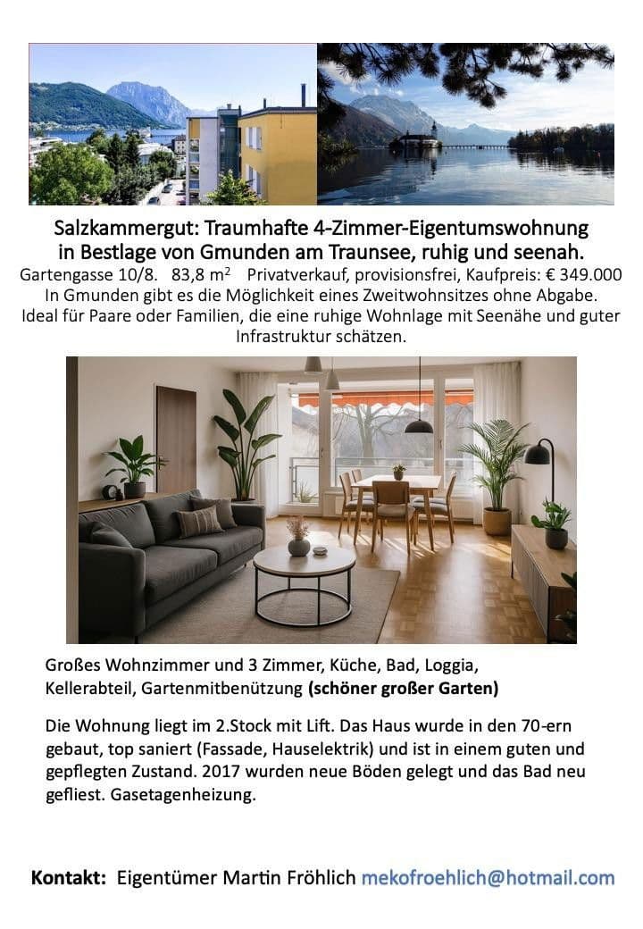 4 bedroom flat for sale, 84 m², Gartengasse 10/8, Gmunden, Upper Austria 4 bedroom flat for sale, 84 m², Gartengasse 10/8, Gmunden, Upper Austria