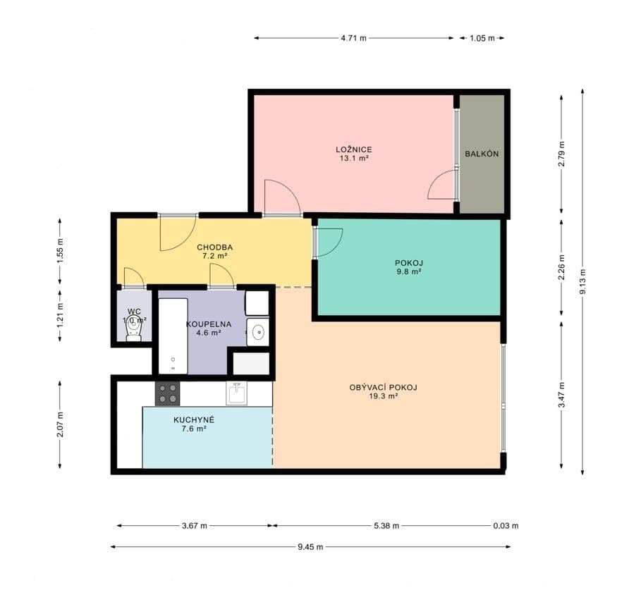 2 bedroom with open-plan kitchen flat for sale, 68 m², Ke Kateřinkám, Prague, Prague 2 bedroom with open-plan kitchen flat for sale, 68 m², Ke Kateřinkám, Prague, Prague