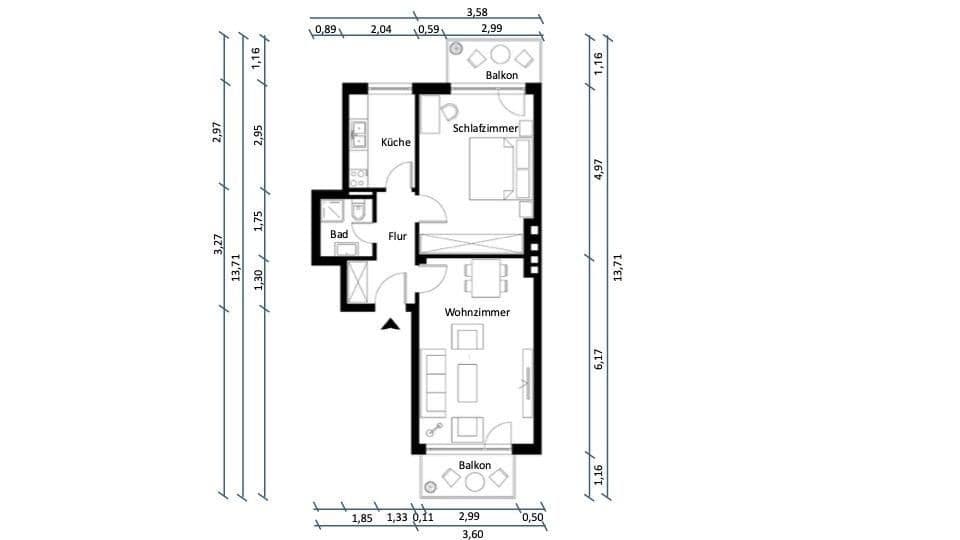 2 bedroom flat for sale, 58 m², Hamburg, Hamburg 2 bedroom flat for sale, 58 m², Hamburg, Hamburg