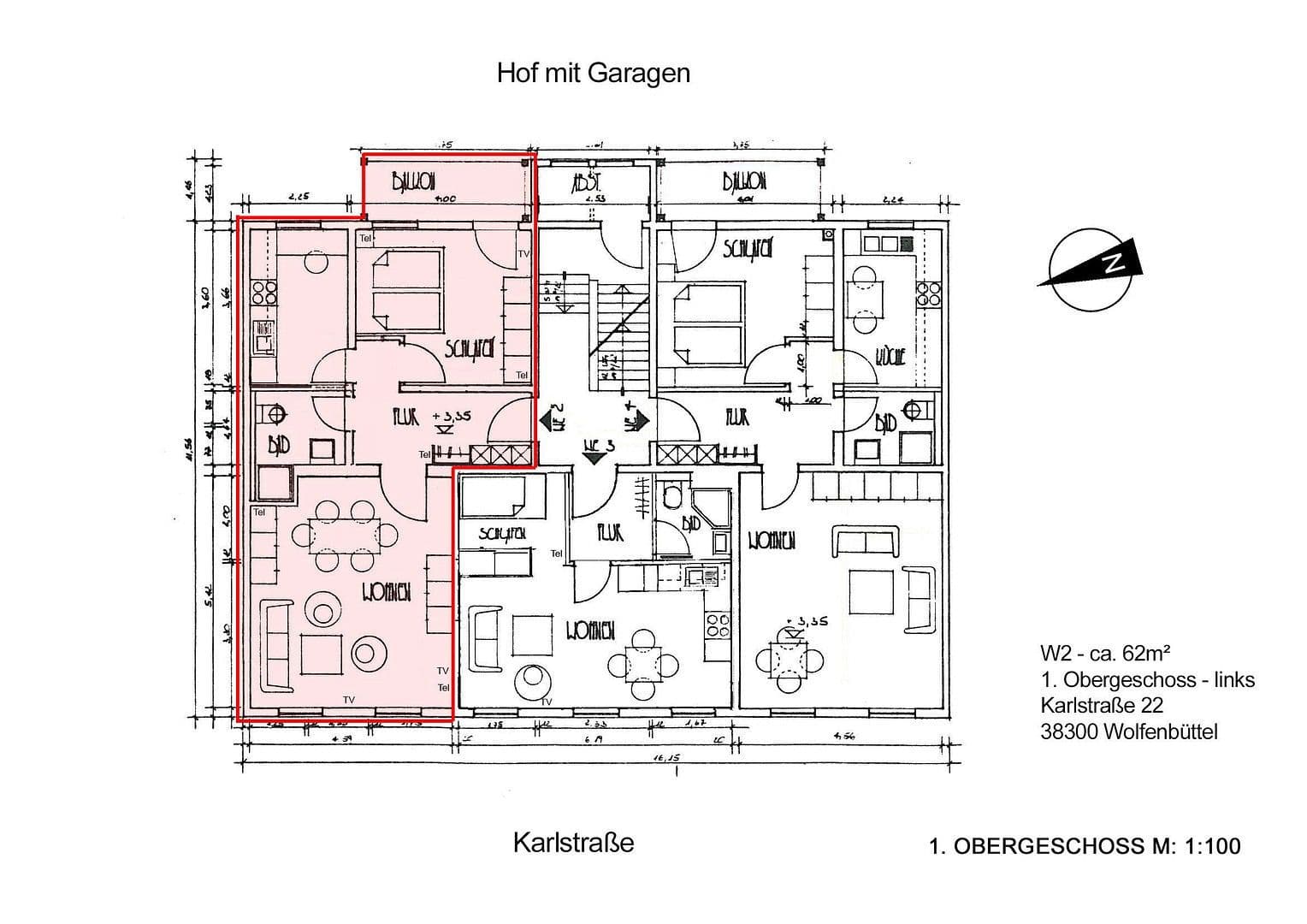 2 bedroom flat to rent, 62 m², Karlstr. 22a, Wolfenbüttel, Lower Saxony 2 bedroom flat to rent, 62 m², Karlstr. 22a, Wolfenbüttel, Lower Saxony