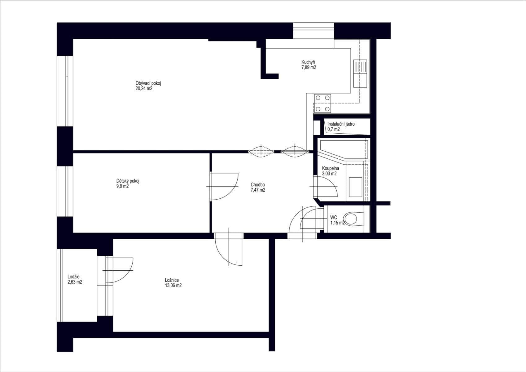 2 bedroom with open-plan kitchen flat for sale, 66 m², Hráského, Benešov, Středočeský Region 2 bedroom with open-plan kitchen flat for sale, 66 m², Hráského, Benešov, Středočeský Region