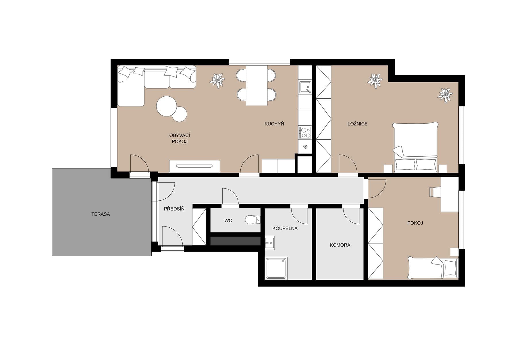2 bedroom with open-plan kitchen flat for sale, 85 m², Libčice nad Vltavou, Středočeský Region 2 bedroom with open-plan kitchen flat for sale, 85 m², Libčice nad Vltavou, Středočeský Region
