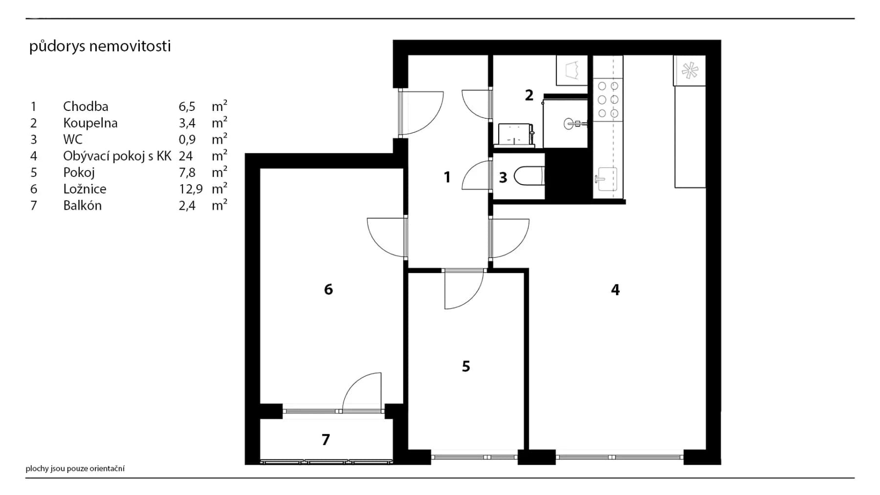2 bedroom with open-plan kitchen flat for sale, 54 m², Cafourkova, Prague, Prague 2 bedroom with open-plan kitchen flat for sale, 54 m², Cafourkova, Prague, Prague