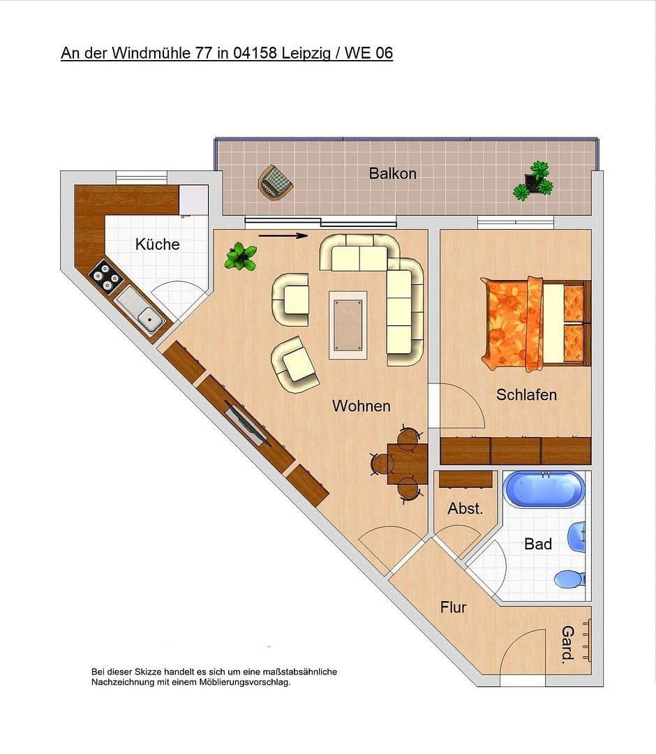 2 bedroom flat to rent, 64 m², An der Windmühle 77, Leipzig, Saxony 2 bedroom flat to rent, 64 m², An der Windmühle 77, Leipzig, Saxony
