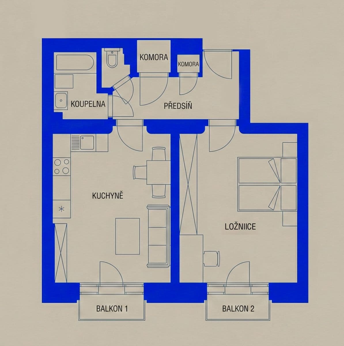 1 bedroom with open-plan kitchen flat to rent, 60 m², Křišťanova, Prague, Prague 1 bedroom with open-plan kitchen flat to rent, 60 m², Křišťanova, Prague, Prague