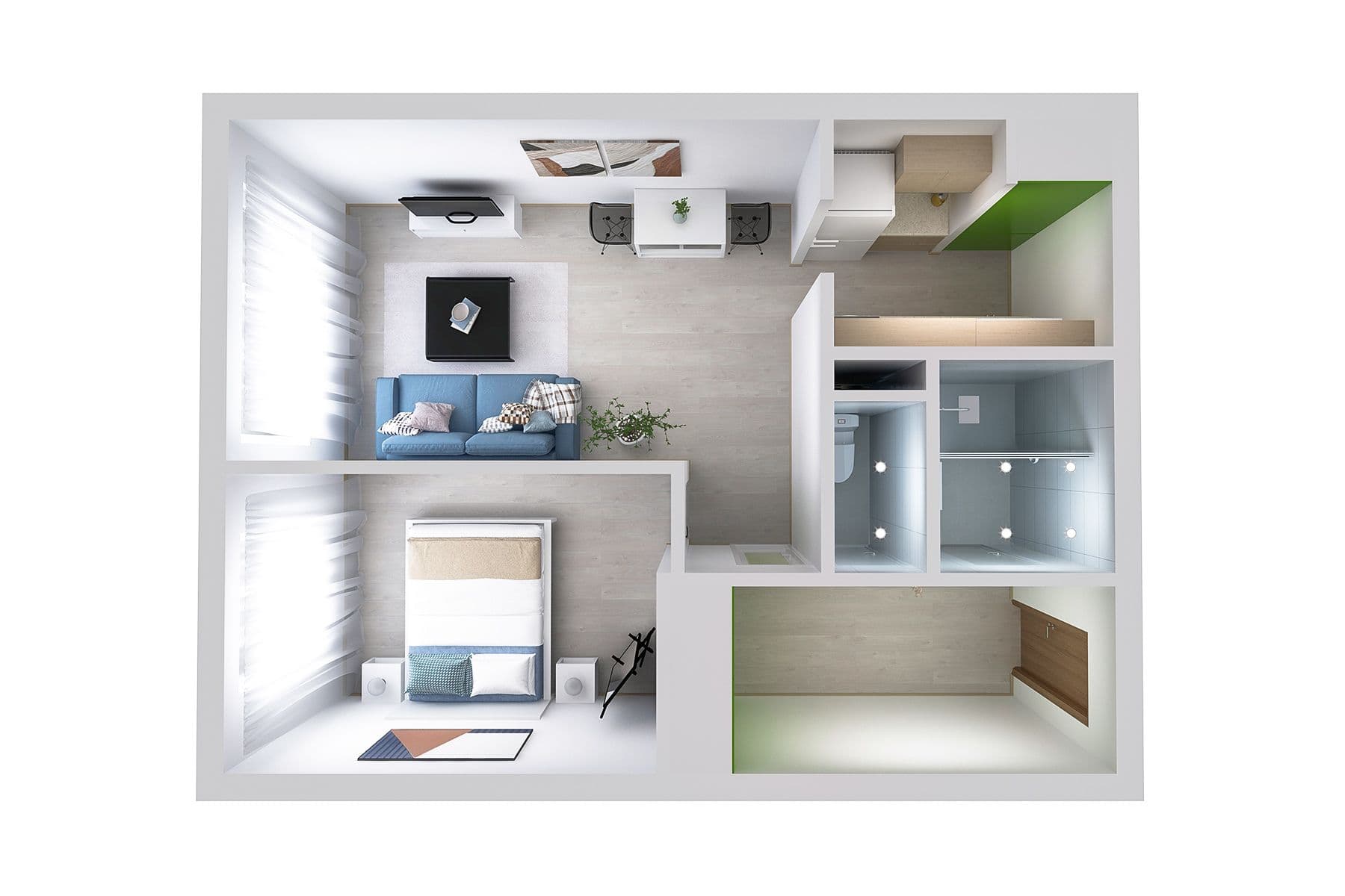 1 bedroom with open-plan kitchen flat for sale, 43 m², Poznaňská, Prague, Prague 1 bedroom with open-plan kitchen flat for sale, 43 m², Poznaňská, Prague, Prague