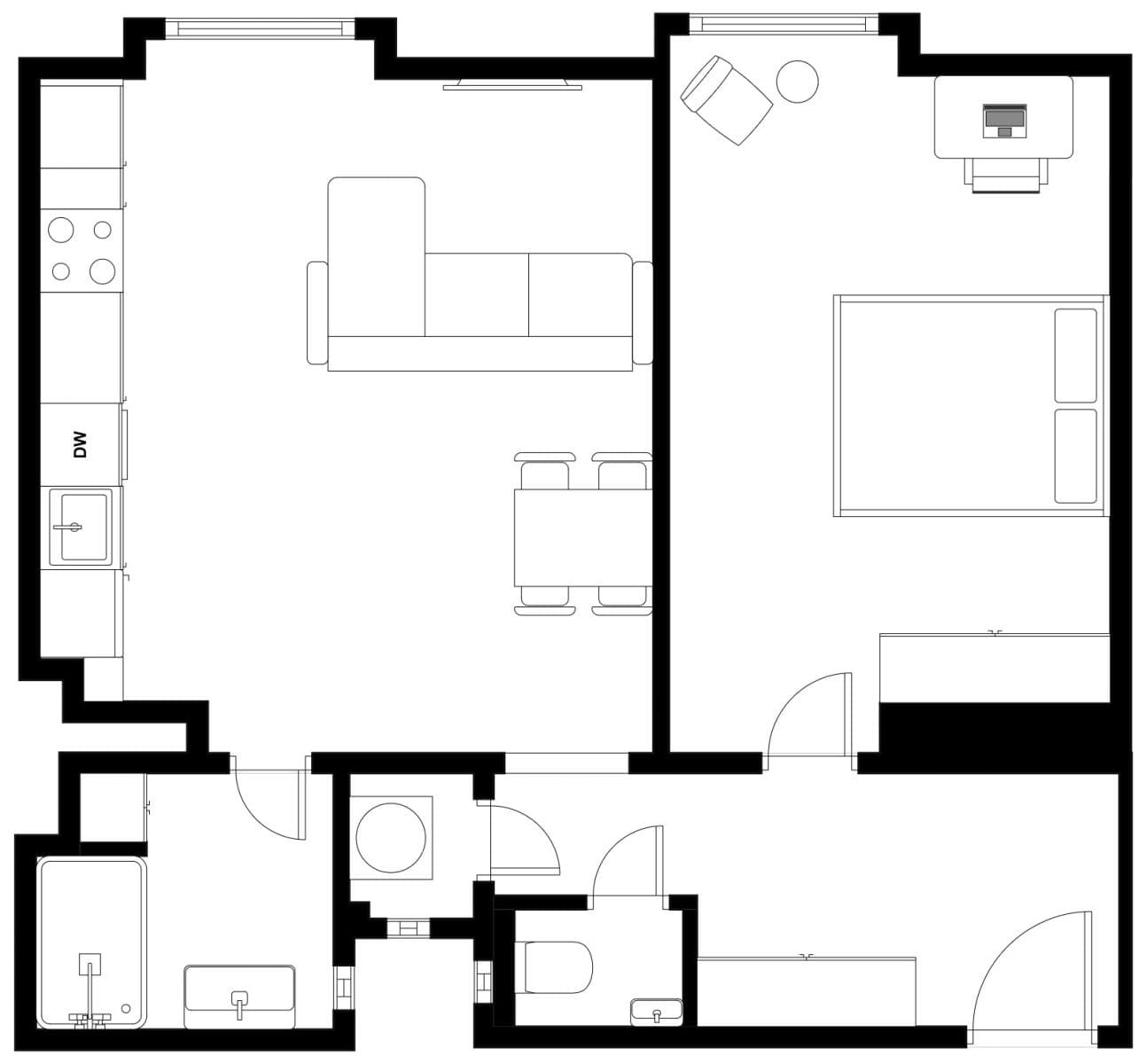 1 bedroom with open-plan kitchen flat for sale, 53 m², Nuselská, Prague, Prague 1 bedroom with open-plan kitchen flat for sale, 53 m², Nuselská, Prague, Prague