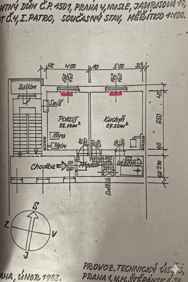1 bedroom with open-plan kitchen flat to rent, 49 m², Jaurisova, Prague, Prague 1 bedroom with open-plan kitchen flat to rent, 49 m², Jaurisova, Prague, Prague