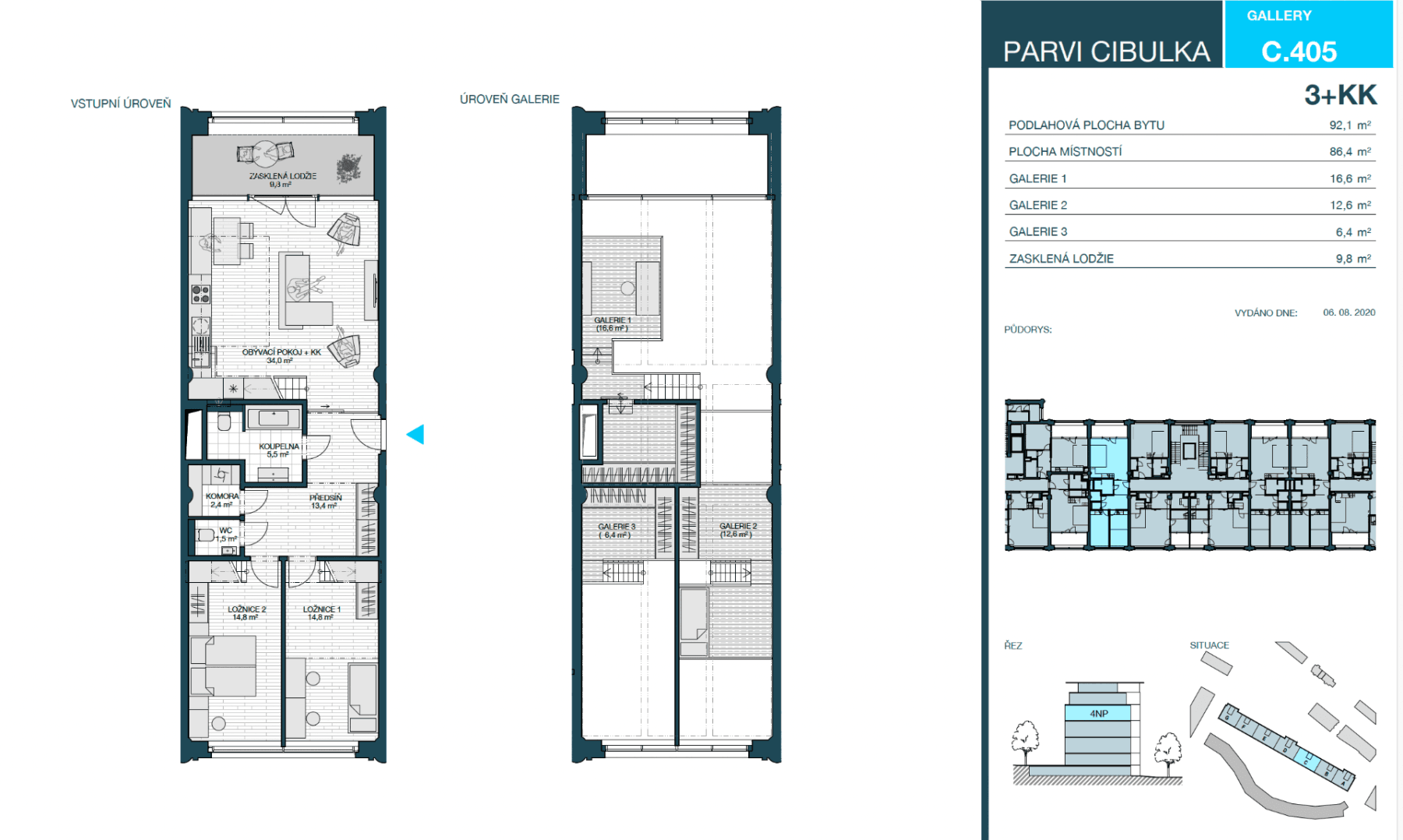 2 bedroom with open-plan kitchen flat for sale, 131 m², Naskové, Prague, Prague 2 bedroom with open-plan kitchen flat for sale, 131 m², Naskové, Prague, Prague