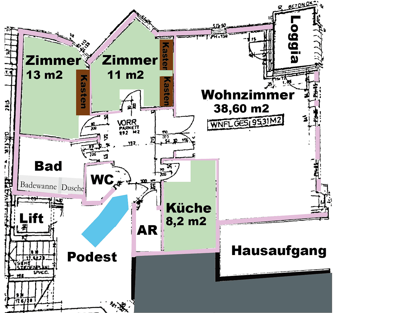 3 bedroom flat to rent, 95 m², Griesingergasse 26, Wien, Vienna 3 bedroom flat to rent, 95 m², Griesingergasse 26, Wien, Vienna