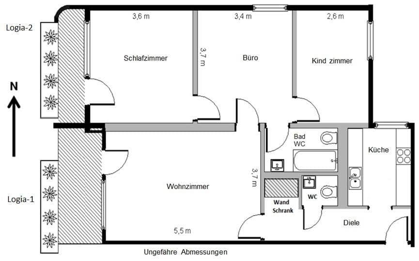 2 bedroom with open-plan kitchen flat for sale, 78 m², Unterhaching, Bavaria 2 bedroom with open-plan kitchen flat for sale, 78 m², Unterhaching, Bavaria