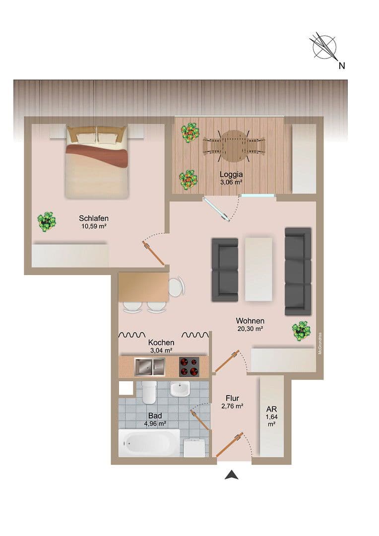 2 bedroom flat to rent, 46 m², Köllings Mühle 3, Preußisch Oldendorf, North Rhine-Westphalia 2 bedroom flat to rent, 46 m², Köllings Mühle 3, Preußisch Oldendorf, North Rhine-Westphalia