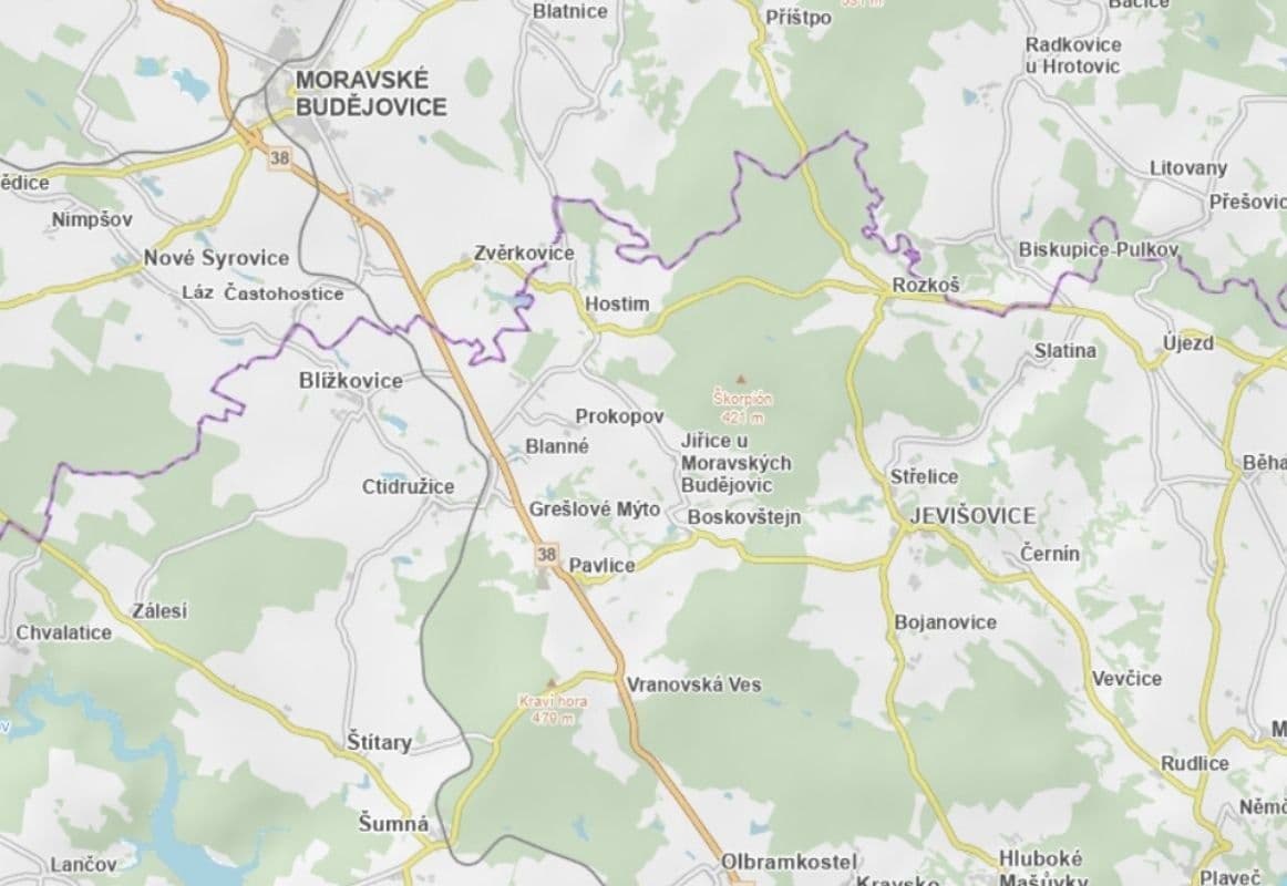 plot for sale, 1,170 m², Blanné, Jihomoravský Region plot for sale, 1,170 m², Blanné, Jihomoravský Region