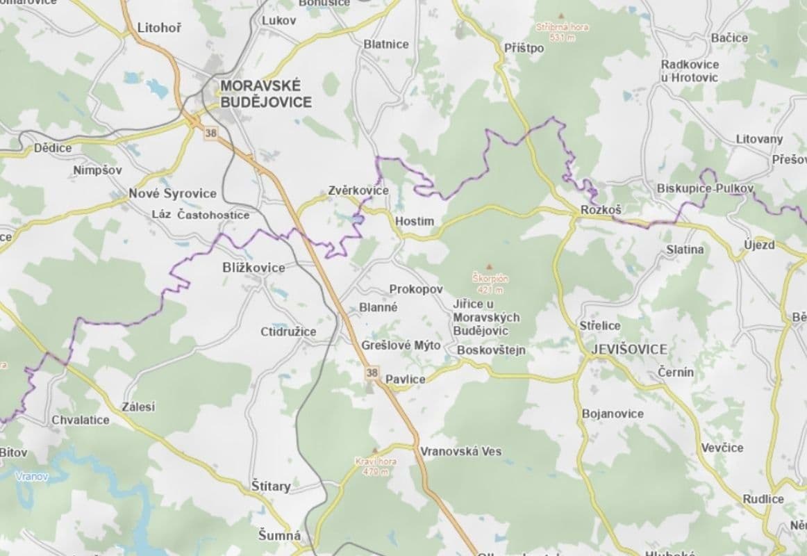 plot for sale, 1,286 m², Blanné, Jihomoravský Region plot for sale, 1,286 m², Blanné, Jihomoravský Region