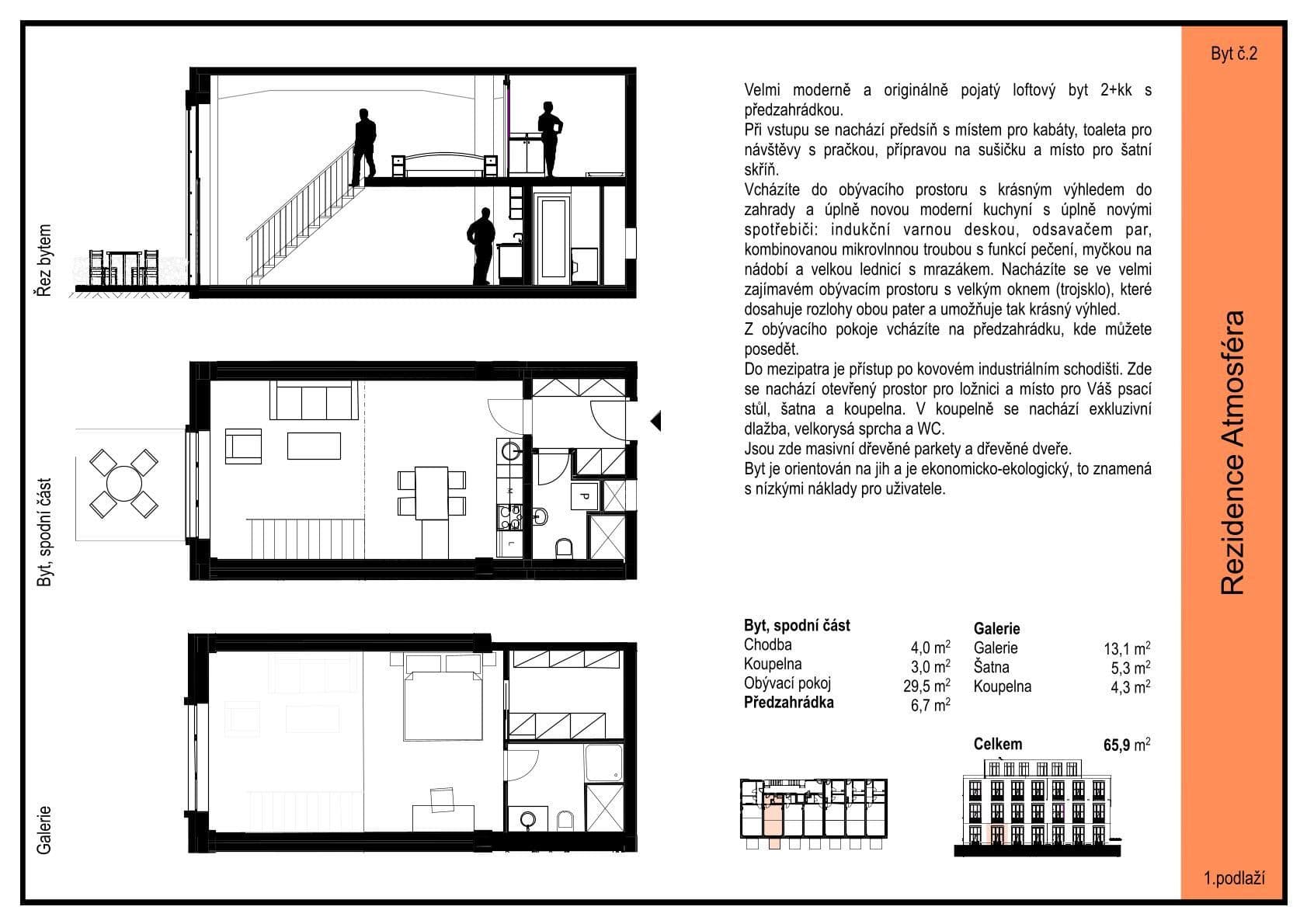 1 bedroom with open-plan kitchen flat to rent, 59 m², Ambrožova, Prague, Prague 1 bedroom with open-plan kitchen flat to rent, 59 m², Ambrožova, Prague, Prague