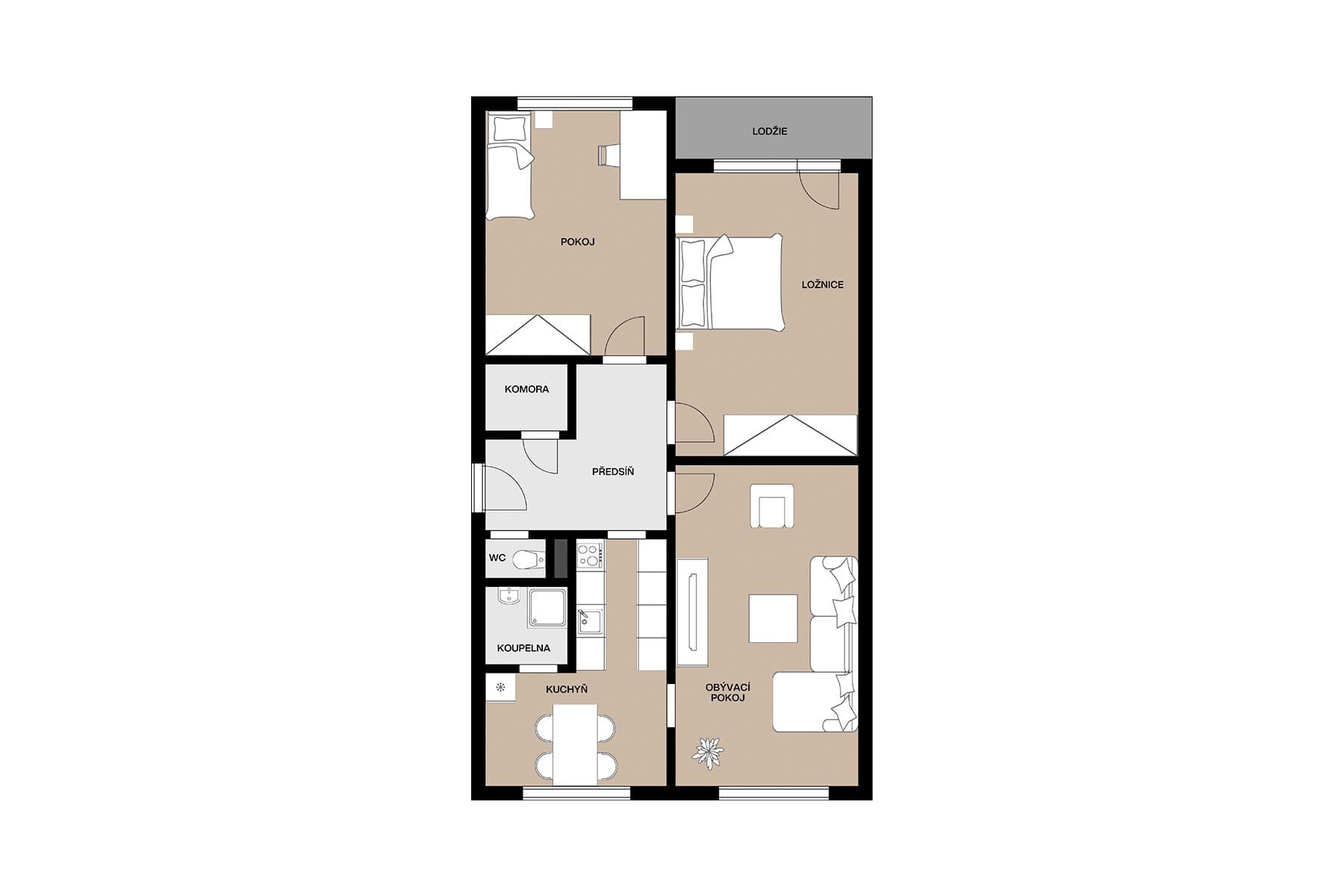 3 bedroom flat for sale, 82 m², Poštovní, Desná, Liberecký Region 3 bedroom flat for sale, 82 m², Poštovní, Desná, Liberecký Region