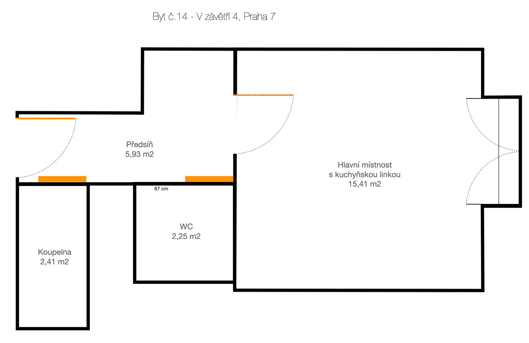 Studio flat for sale, 26 m², V Závětří, Prague, Prague Studio flat for sale, 26 m², V Závětří, Prague, Prague