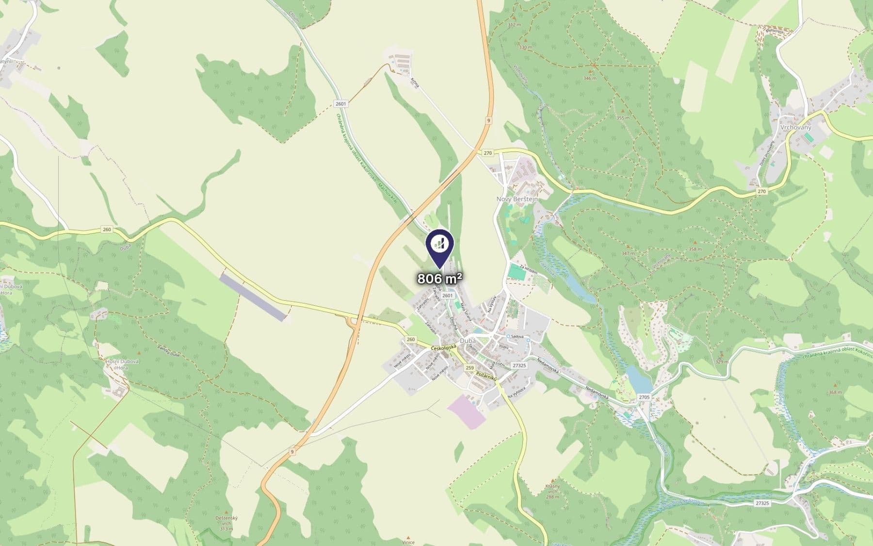 plot for sale, 806 m², Dubá, Liberecký Region plot for sale, 806 m², Dubá, Liberecký Region