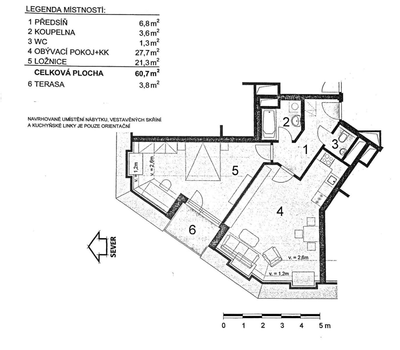 1 bedroom with open-plan kitchen flat to rent, 62 m², Komořanská, Prague, Prague 1 bedroom with open-plan kitchen flat to rent, 62 m², Komořanská, Prague, Prague