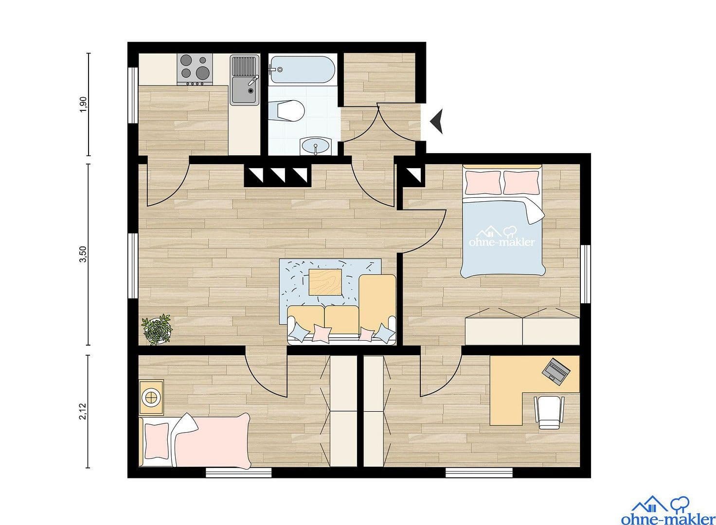 4 bedroom flat to rent, 60 m², Reppnerschestraße 45, Salzgitter, Lower Saxony 4 bedroom flat to rent, 60 m², Reppnerschestraße 45, Salzgitter, Lower Saxony