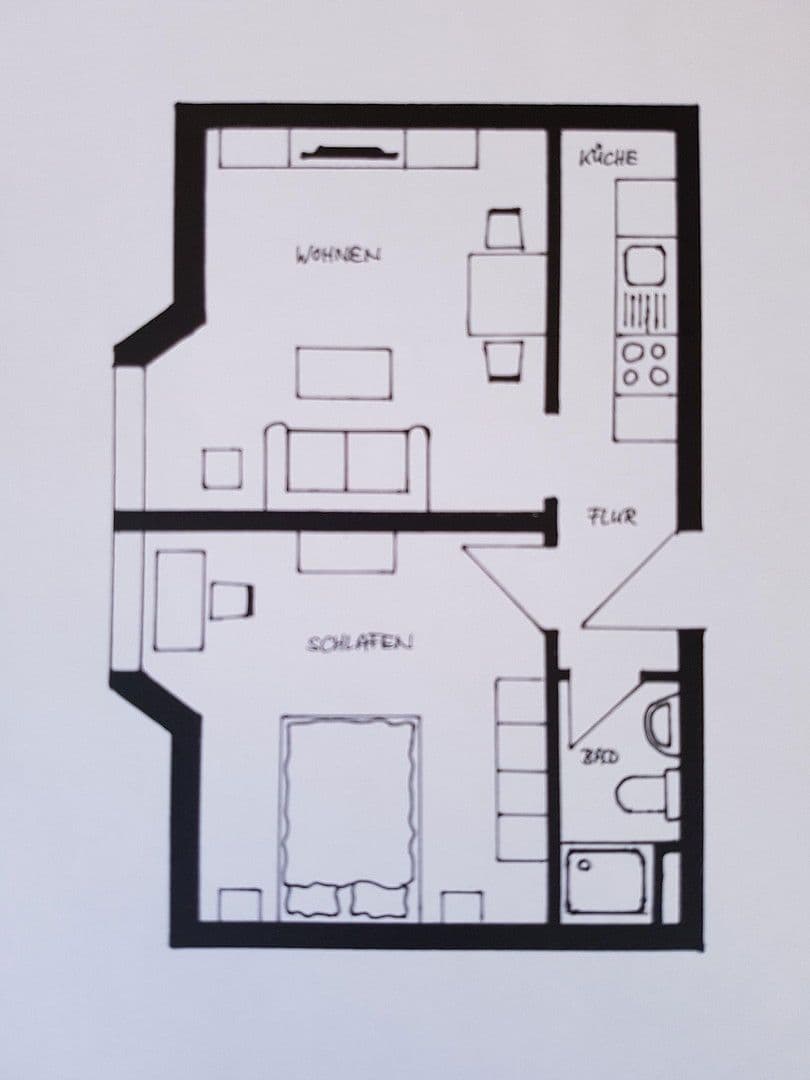 2 bedroom flat to rent, 38 m², Frankfurt, Hesse 2 bedroom flat to rent, 38 m², Frankfurt, Hesse
