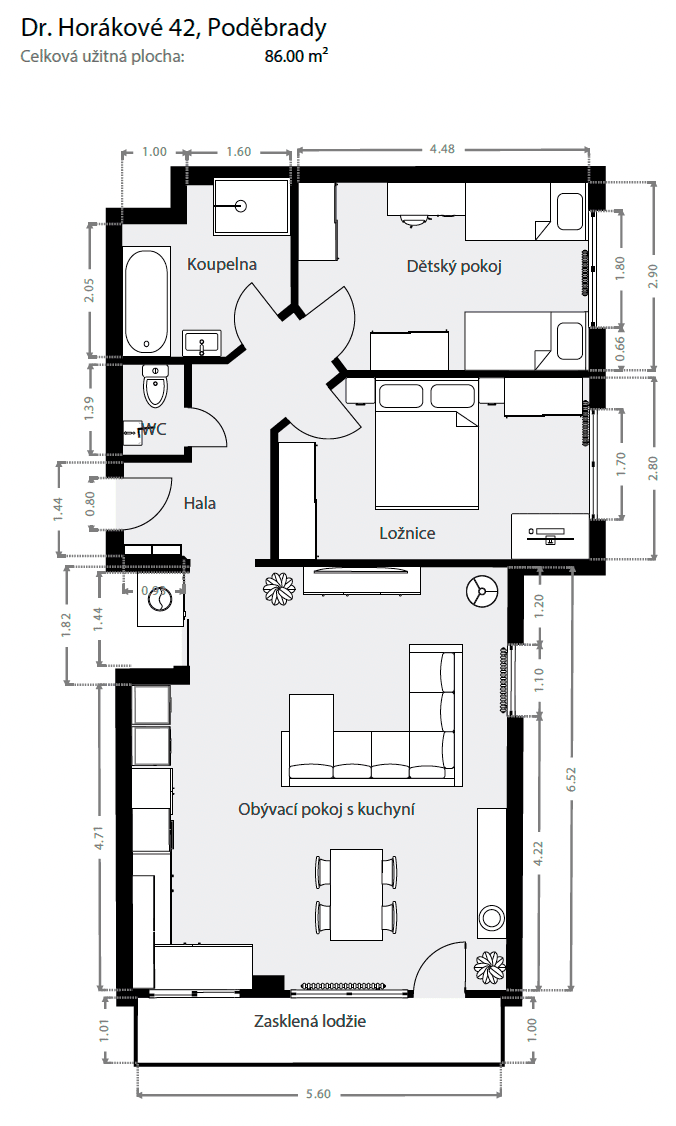 2 bedroom with open-plan kitchen flat for sale, 86 m², Dr. Horákové, Poděbrady, Středočeský Region 2 bedroom with open-plan kitchen flat for sale, 86 m², Dr. Horákové, Poděbrady, Středočeský Region