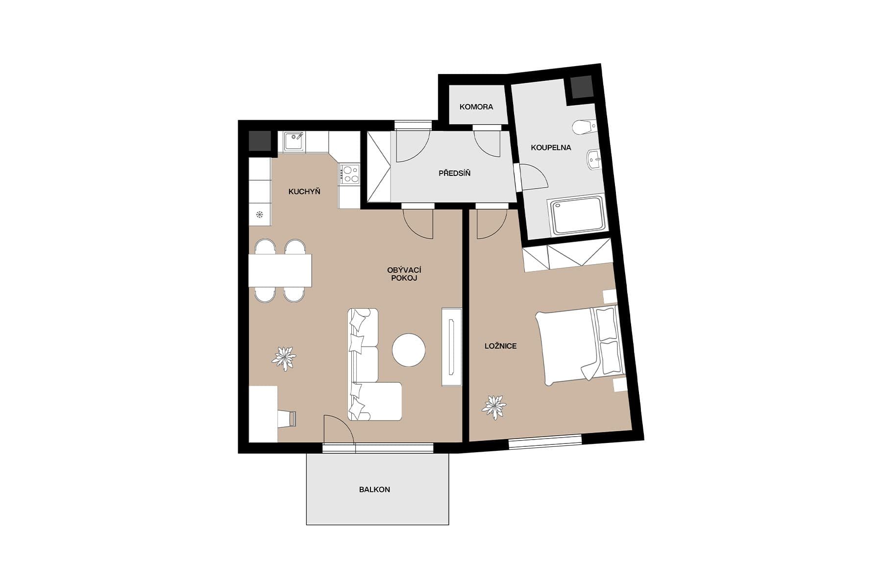 1 bedroom with open-plan kitchen flat for sale, 62 m², Nepilova, Beroun, Středočeský Region 1 bedroom with open-plan kitchen flat for sale, 62 m², Nepilova, Beroun, Středočeský Region