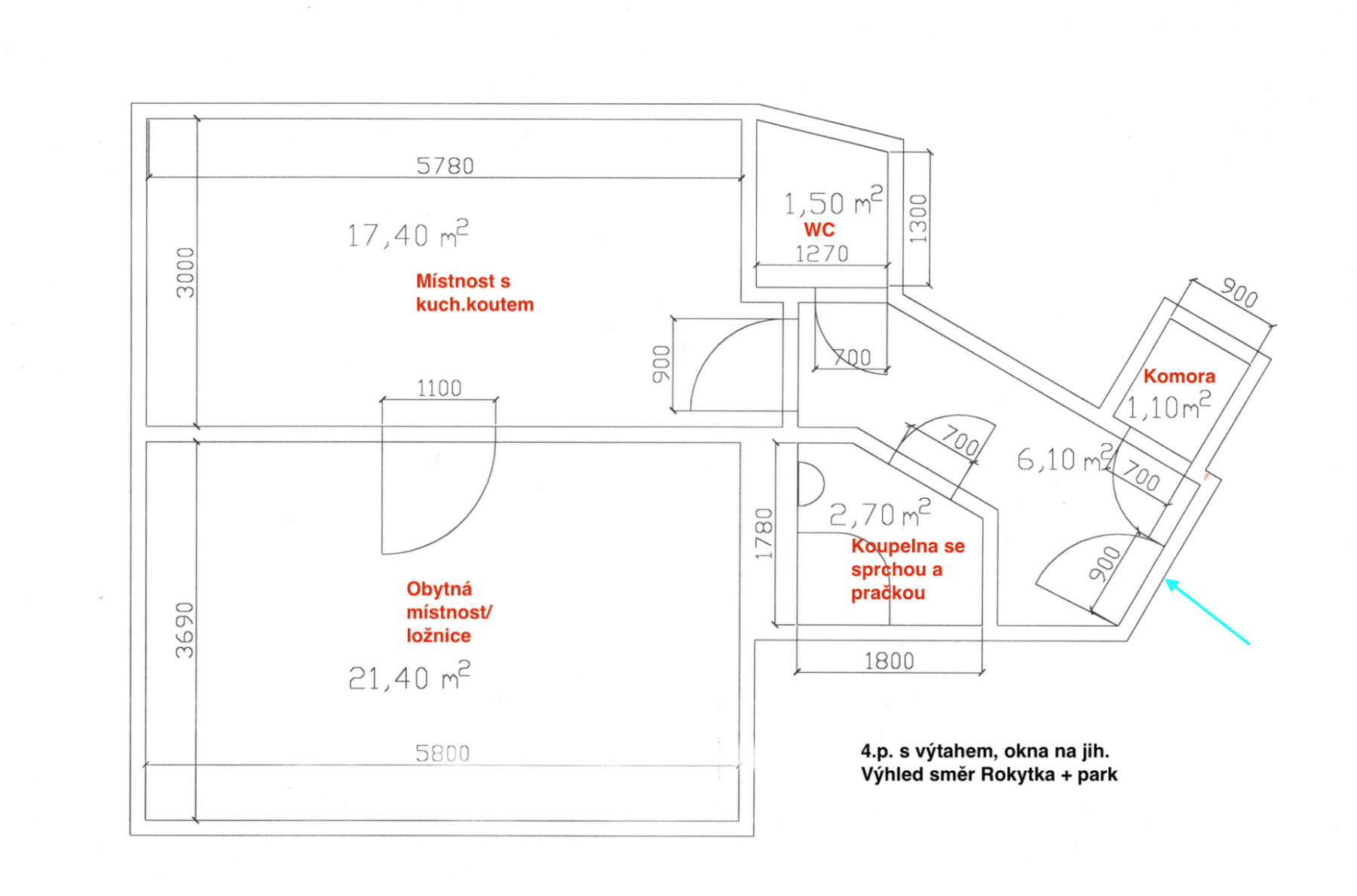 1 bedroom with open-plan kitchen flat to rent, 51 m², Na Břehu, Prague, Prague 1 bedroom with open-plan kitchen flat to rent, 51 m², Na Břehu, Prague, Prague